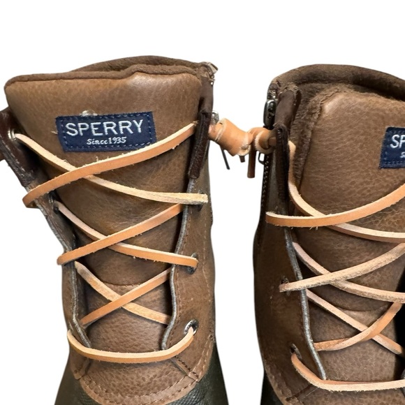 SPERRY SYREN GULF Women’s Duck Mid Boot SZ 7 Black Brown Keen Insert Topsider - Picture 13 of 17